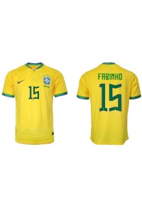 Brasil Fabinho #15 Fotballdrakt Hjemme Klær VM 2022 Korte ermer